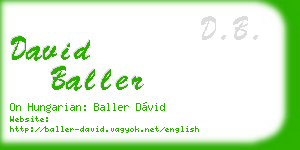 david baller business card