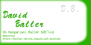 david baller business card